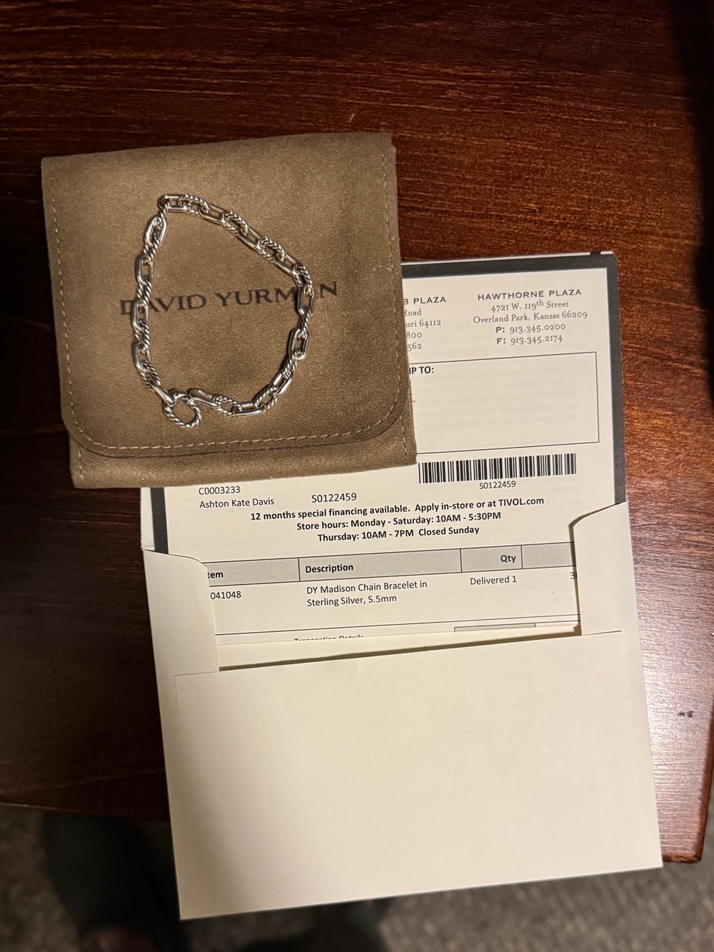David Yurman MADISON Chain Bracelet in Silver Tone 5.5mm size small